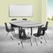 Flash Furniture Mobile 76" Oval Wave Grey Table Set-16" Chairs XU-GRP-16CH-A3048CON-48-GY-T-A-CAS-GG - alternate 1